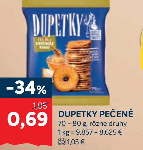 Dupetky pečené slané pečivo