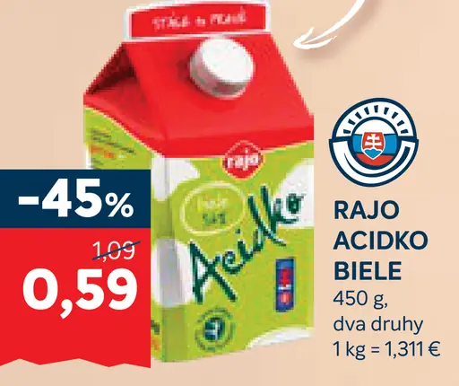Rajo Acidko biele kyslomliečny nápoj