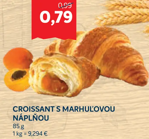 Croissant s marhuľovou náplňou