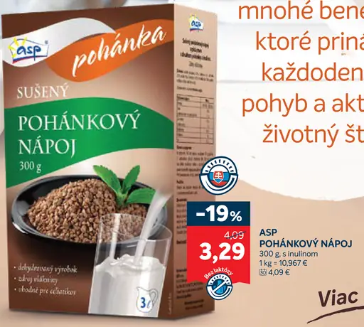ASP pohánkový nápoj sušený s inulínom
