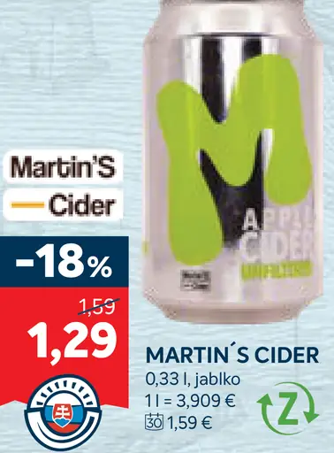 Martin’s Cider jablko plechovka
