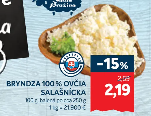 Salaš Zuzina bryndza 100 % ovčia salašnícka