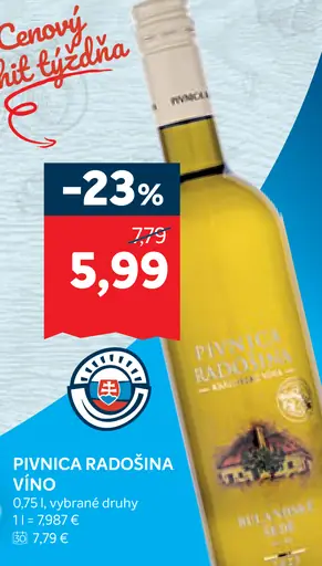 Pivnica Radošina víno
