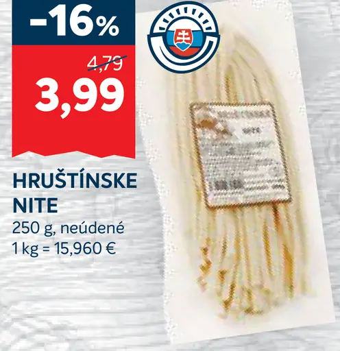 Hruštínske nite neúdené syrové nite