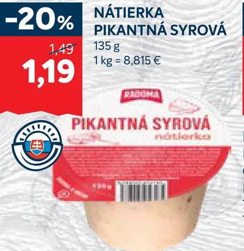 Radoma pikantná syrová nátierka
