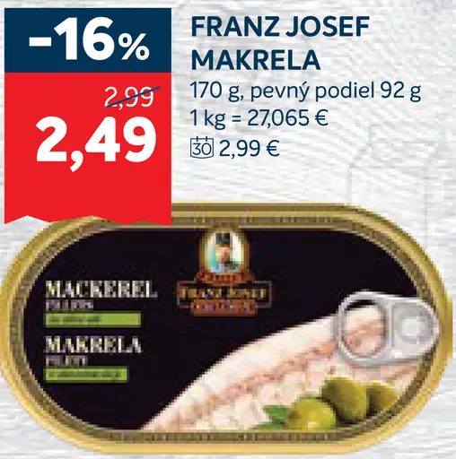 Franz Josef makrela v paradajkovej omáčke