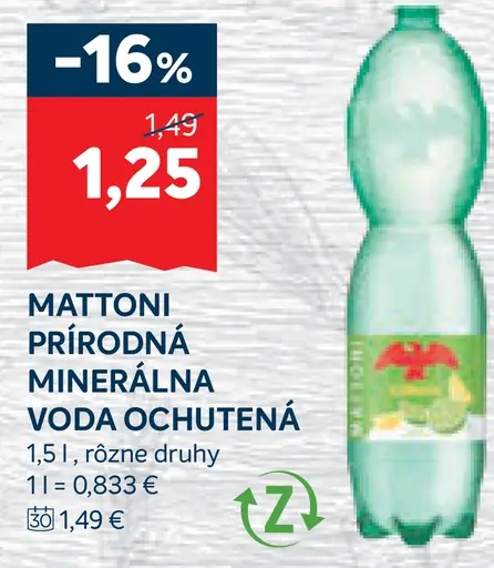 Mattoni Prírodná minerálna voda sýtená