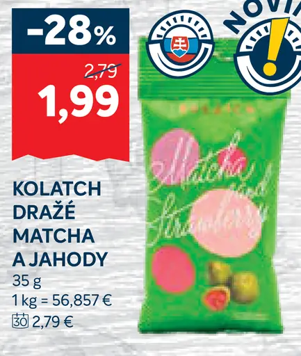 Kolatch dražé matcha a jahody