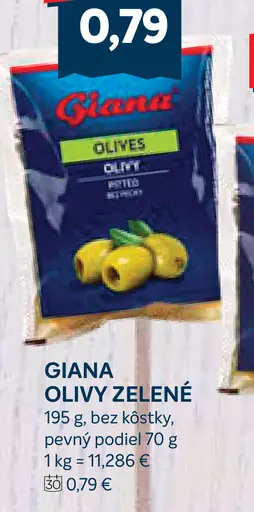 Giana olivy zelené bez kôstok