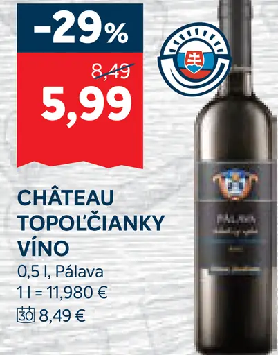 Château Topoľčianky víno Pálava
