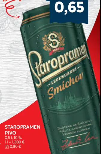 Staropramen pivo plechovka