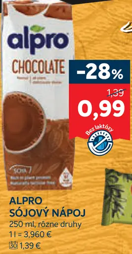 Alpro sójový nápoj Chocolate, rôzne druhy