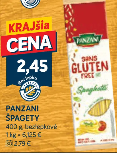 Panzani špagety bezlepkové