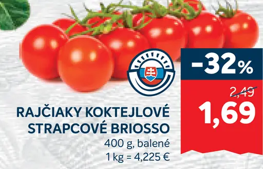 Rajčiaky koktejlové strapcové Brioso