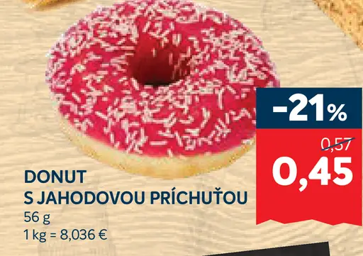 Donut s jahodovou príchuťou