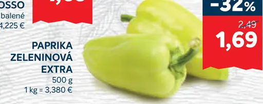 Paprika zeleninová extra