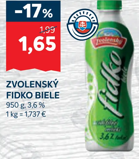 ZVOLENSKÝ Fidko biele