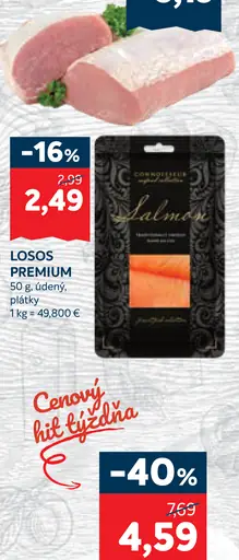 Losos premium údený plátky