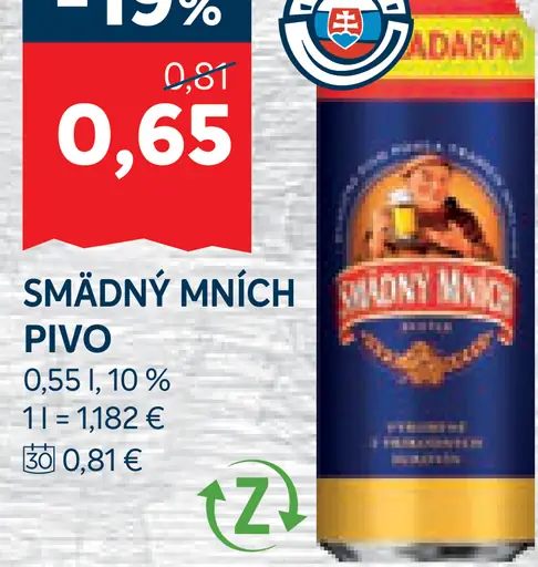 Šmädný Mních pivo