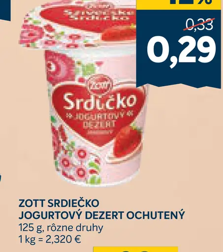 Zott Srdiečko jogurtový dezert