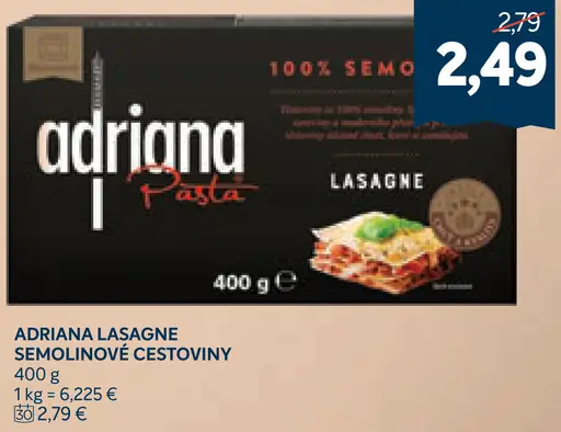 Adriana lasagne semolinové cestoviny