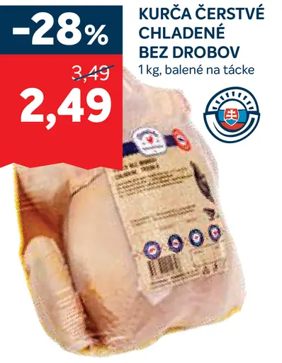 Kurča čerstvé, chladené bez drobkov