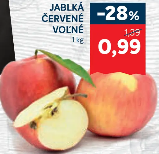 Jablká červené voľné