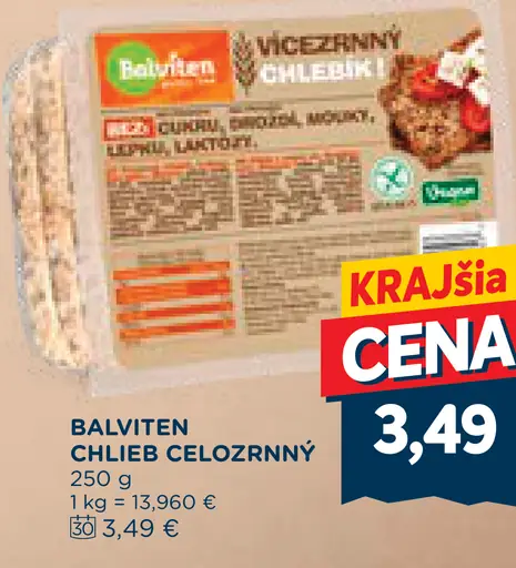 Balviten celozrnný bezlepkový chlieb