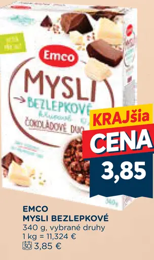 Emco bezlepkové müsli, vybrané druhy