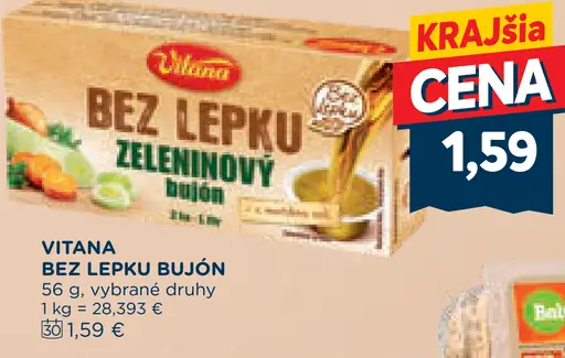 Vitana bezlepkový zeleninový bujón, vybrané druhy