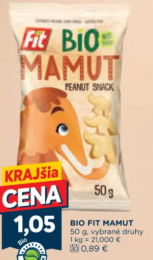 Bio Fit Mamut arašidová snacková pochúťka