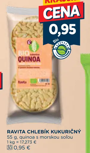 Ravita kukuričný chlebík s quinoou a morskou soľou