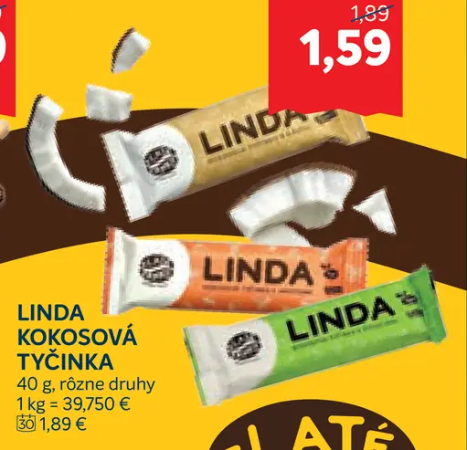 Linda kokosová tyčinka, rôzne druhy