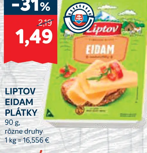 Liptov Eidam plátky