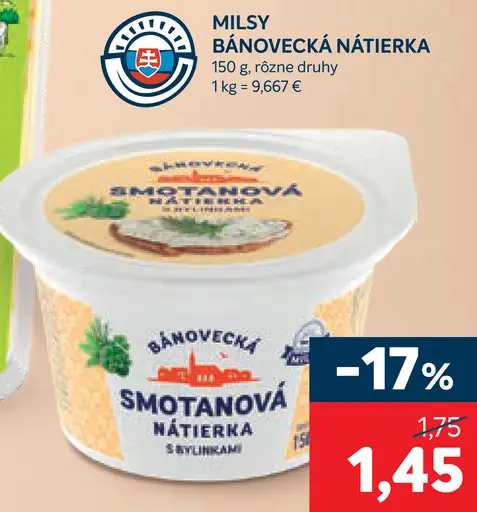 Milsy Bánovecká nátierka smotanová