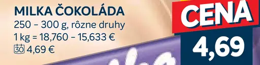 Čokoláda rôzne druhy Milka