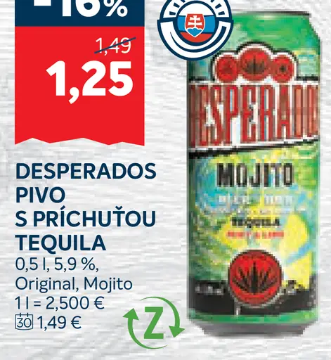 Desperados pivo s príchuťou tequily, Original Mojito