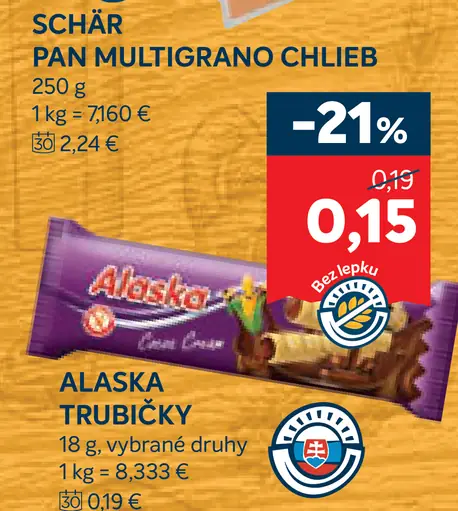 Alaska trubičky rôzne druhy