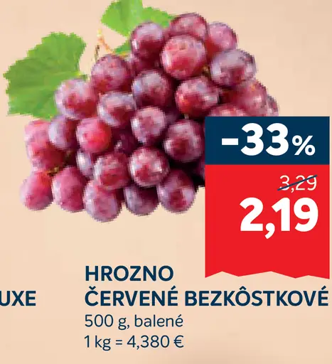 Hrozno červené bezkôstkové