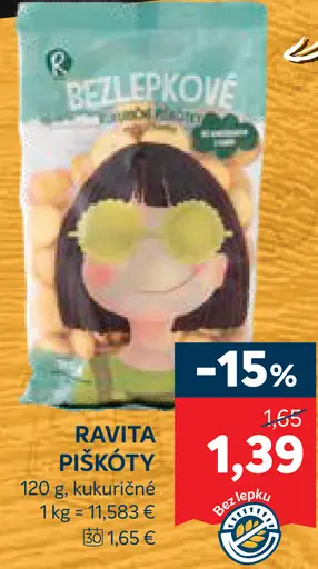 Ravita piškóty kukuričné