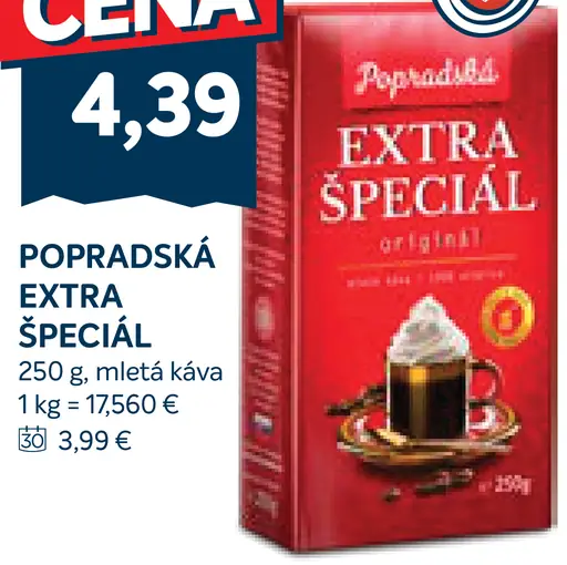 Popradská Extra špeciál originál mletá káva