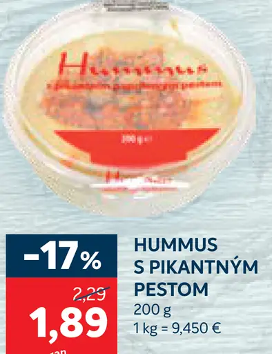 Hummus s pikantným pestom
