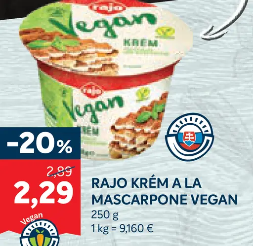 Rajo krém a la mascarpone vegan