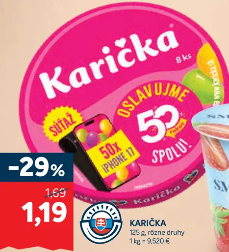 Karička Tavený syr rôzne druhy