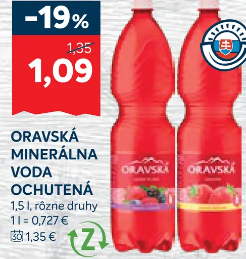 Oravská minerálna voda ochutená