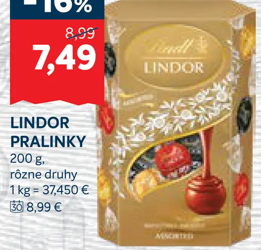 Lindor pralinky