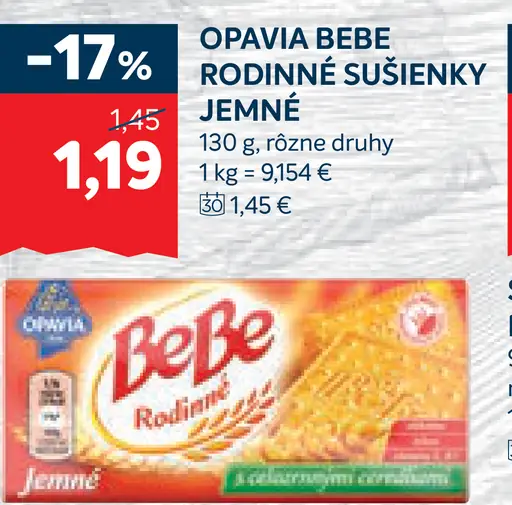 Opavia BEBE rodinné sušienky jemné