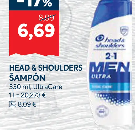 Head & Shoulders šampón 2 v 1 Men Ultra
