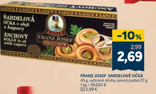 Franz Josef sardelové očká v oleji s kaparmi
