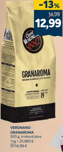 Vergnano Granaroma zrnková káva